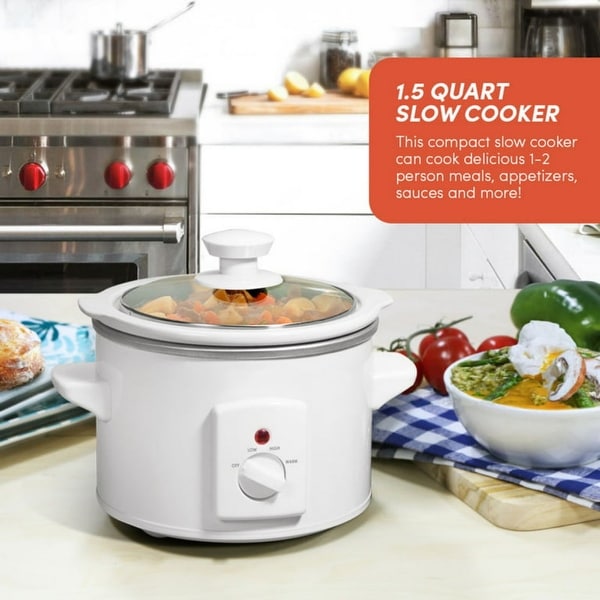 1.5Qt. Mini Slow Cooker in Stainless Steel - - 37688291