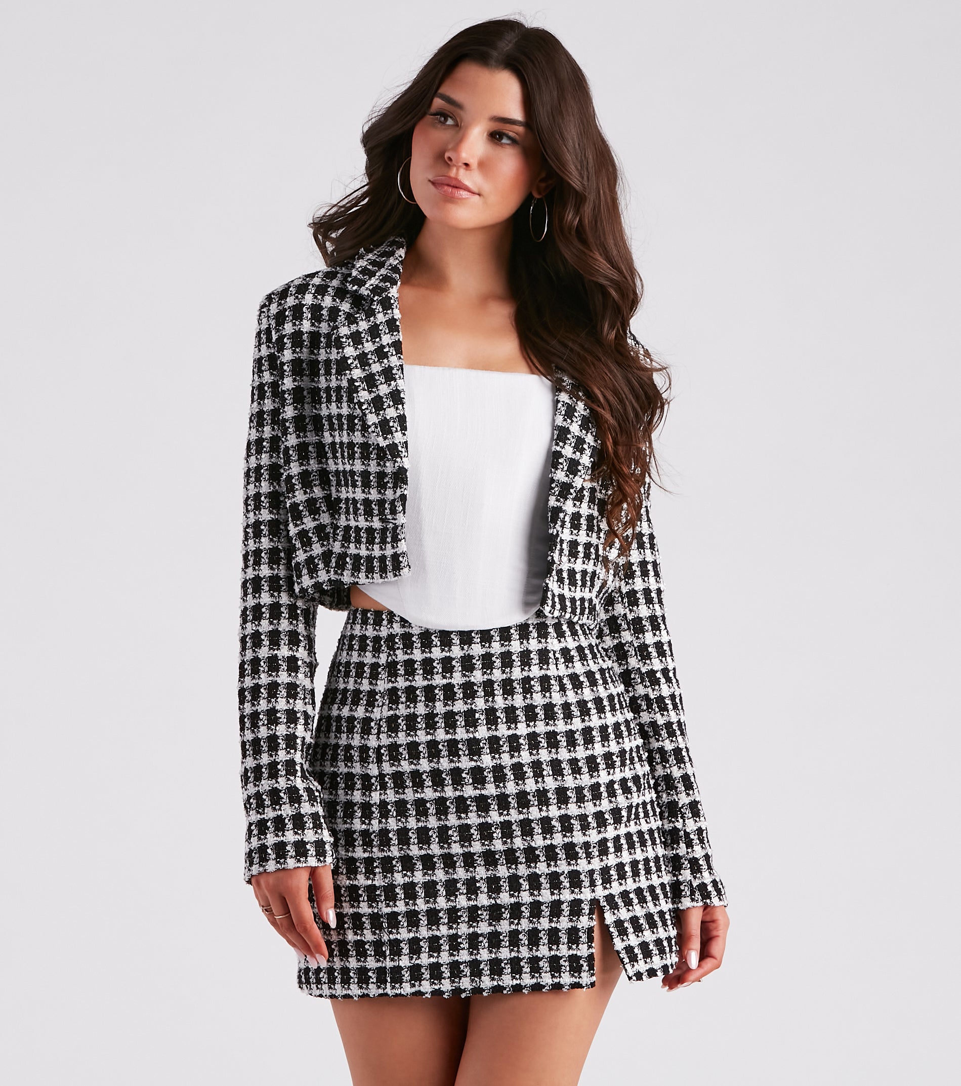 As If Moment Tweed Crop Blazer