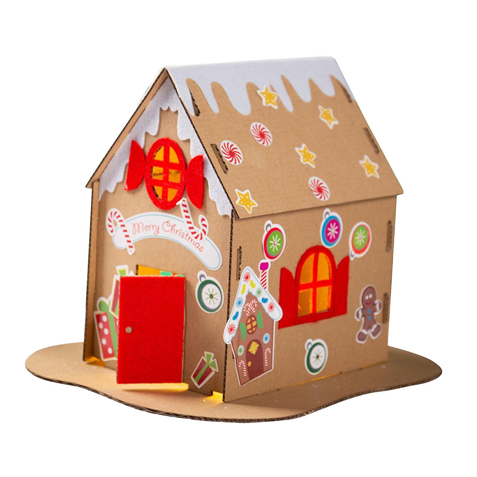 Christmas Cardboard House Kits Unassembly Cardboard House For Children Kids Style C