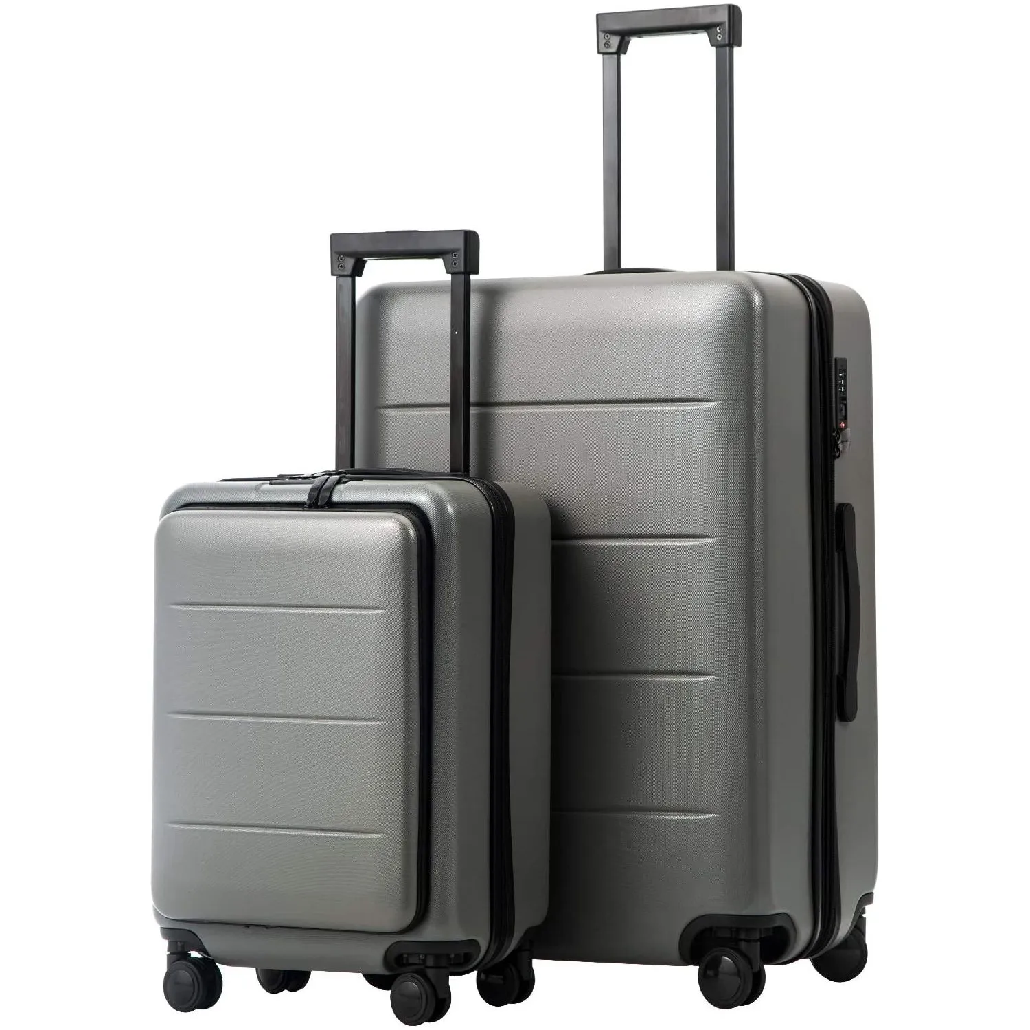 Luggage Suitcase Piece Set Carry On ABS+PC Spinner Trolley with pocket Compartment Weekend Bag