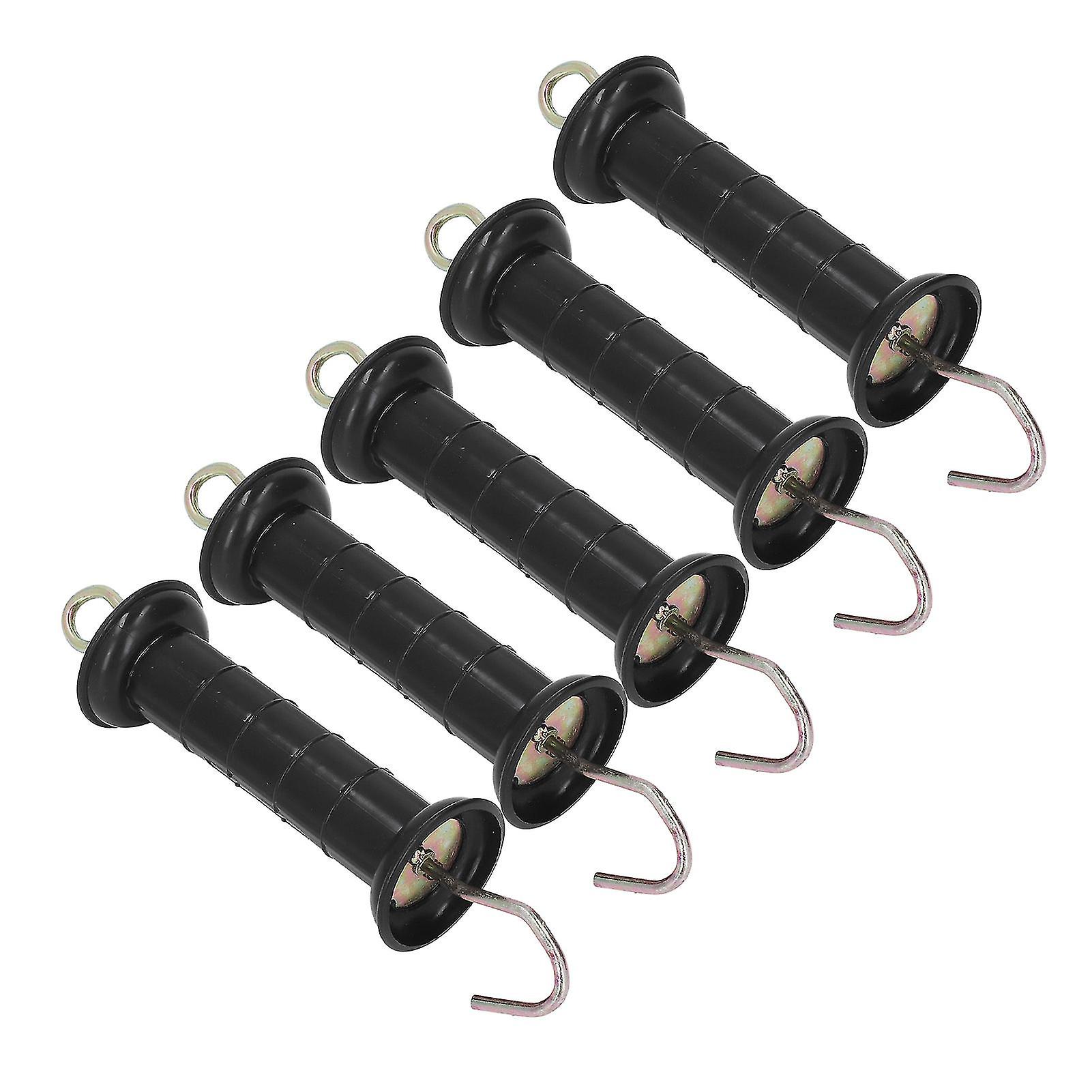 5Pcs Electric Fence Handle Insulated Gate Grip Bar with Metal Hook for Farm Pasture
