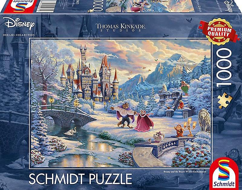 Schmidt Thomas Kinkade: Disney Beauty and the Beast Winter Enchantment Jigsaw Puzzle (1000 Pieces)