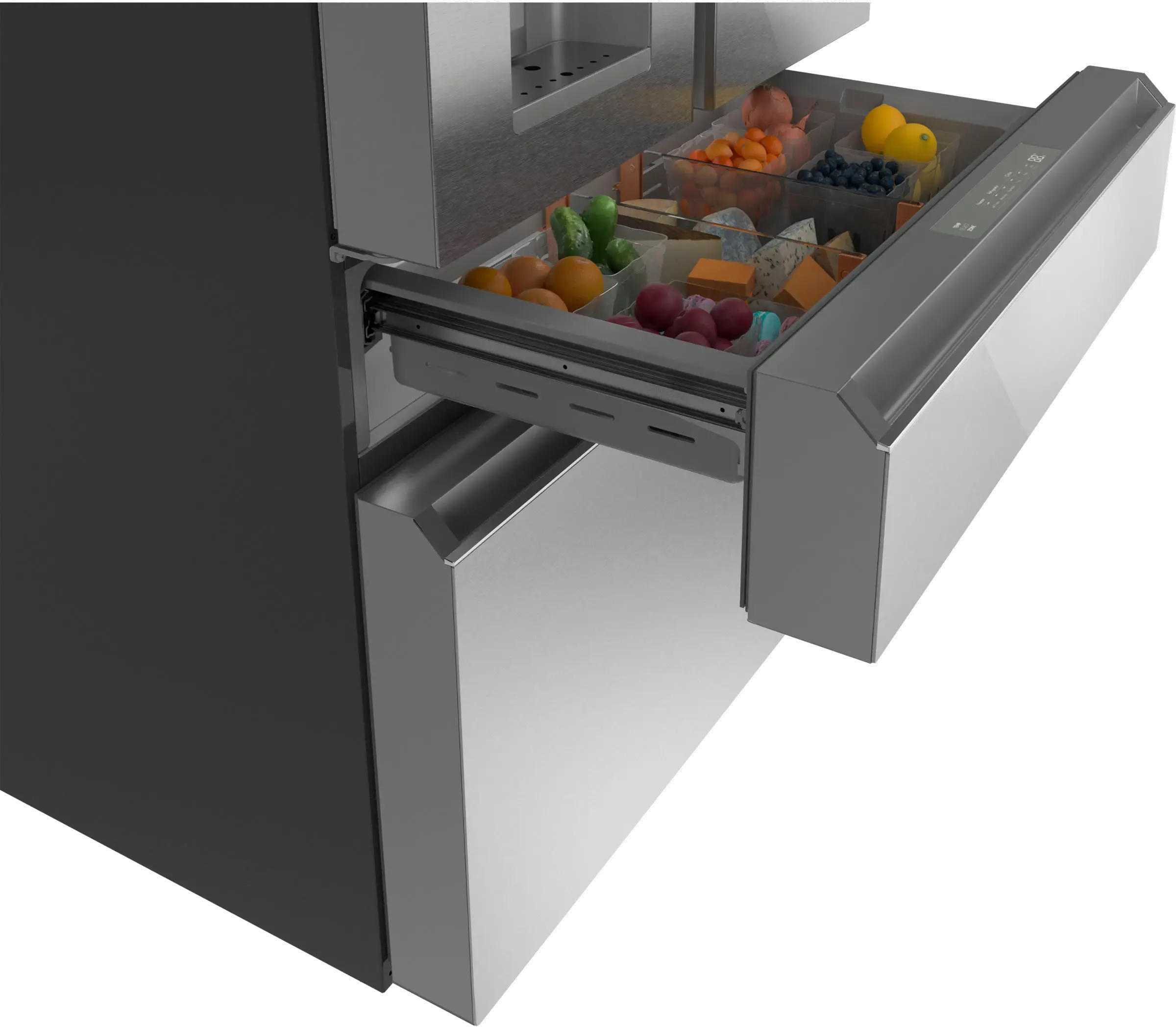 Cafe 22.3 Cu Ft French Door Refrigerator - Counter Depth Platinum Glass