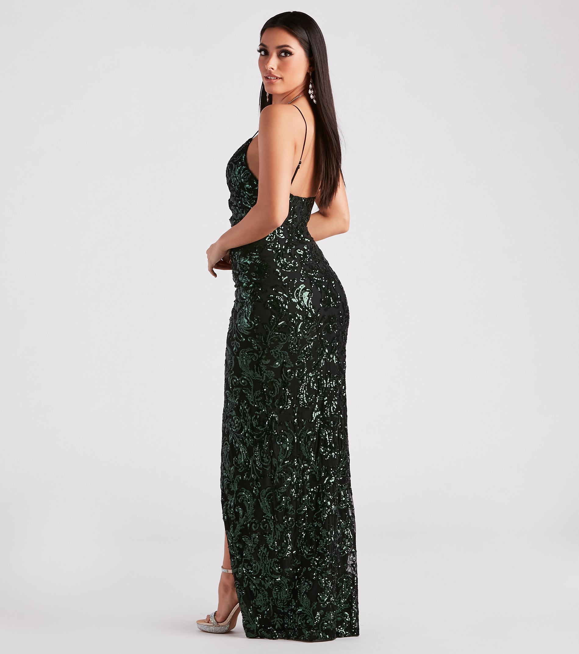 Emery Formal Wrap Sequin Dress