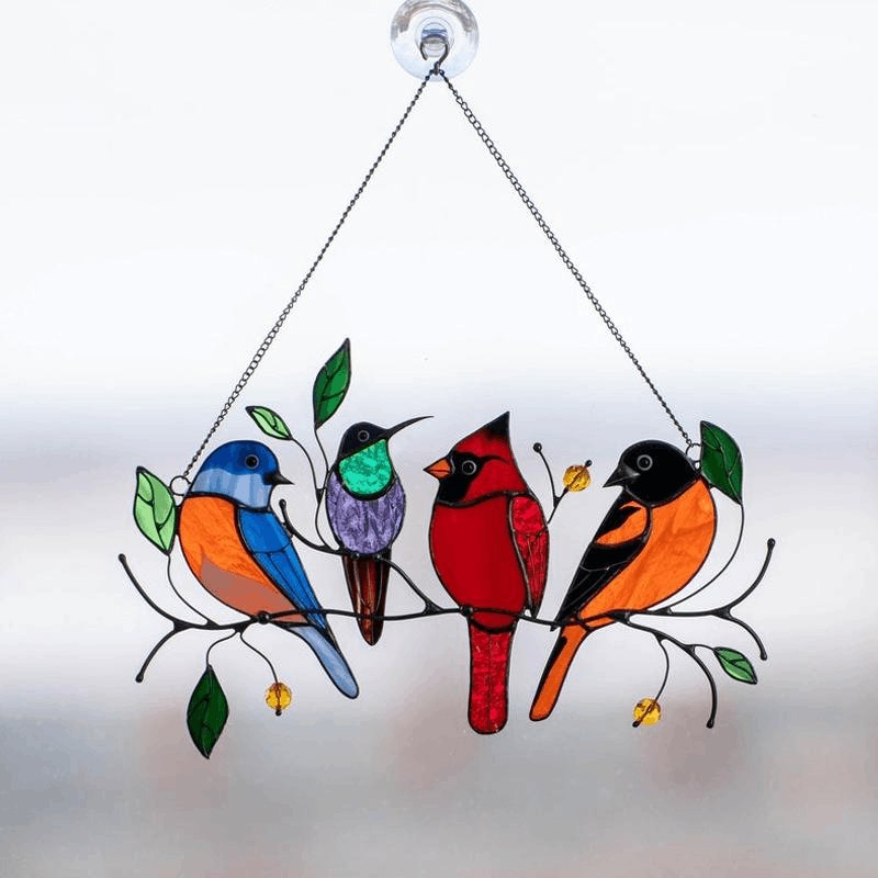🔥 BIG SALE - 49% OFF🔥The Best Gift-Birds Stained  Window  Panel Hangings🎁