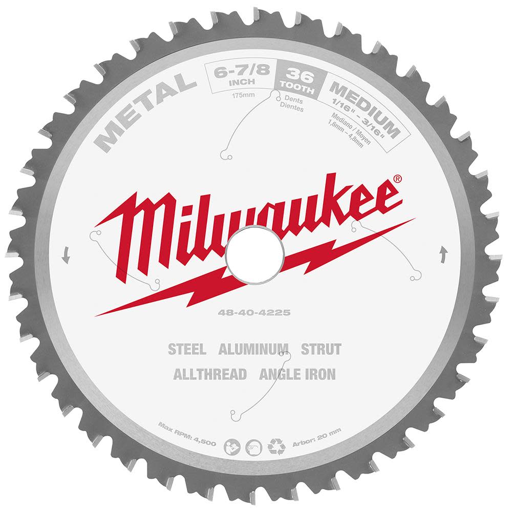 Milwaukee 6 7/8 Circular Saw Blade Metal Cutting