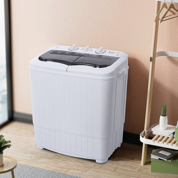 ZOKOP 14.3lbs Mini Semi-automatic Washing Machine Compact Washer - - 32888424