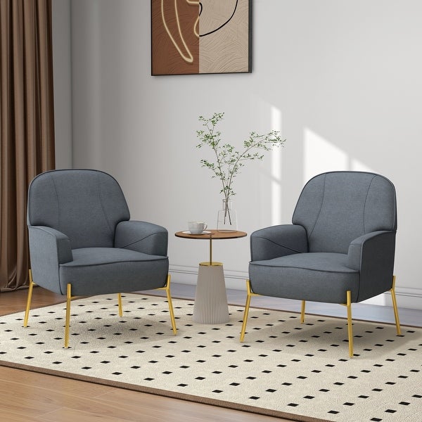 Modern Accent Chairs Living Room Armchair with Metal Legs