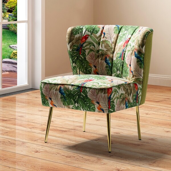 Side Chair with Metal Base， thick Foam Padded Seat and Backrest for Bedroom and Living Room