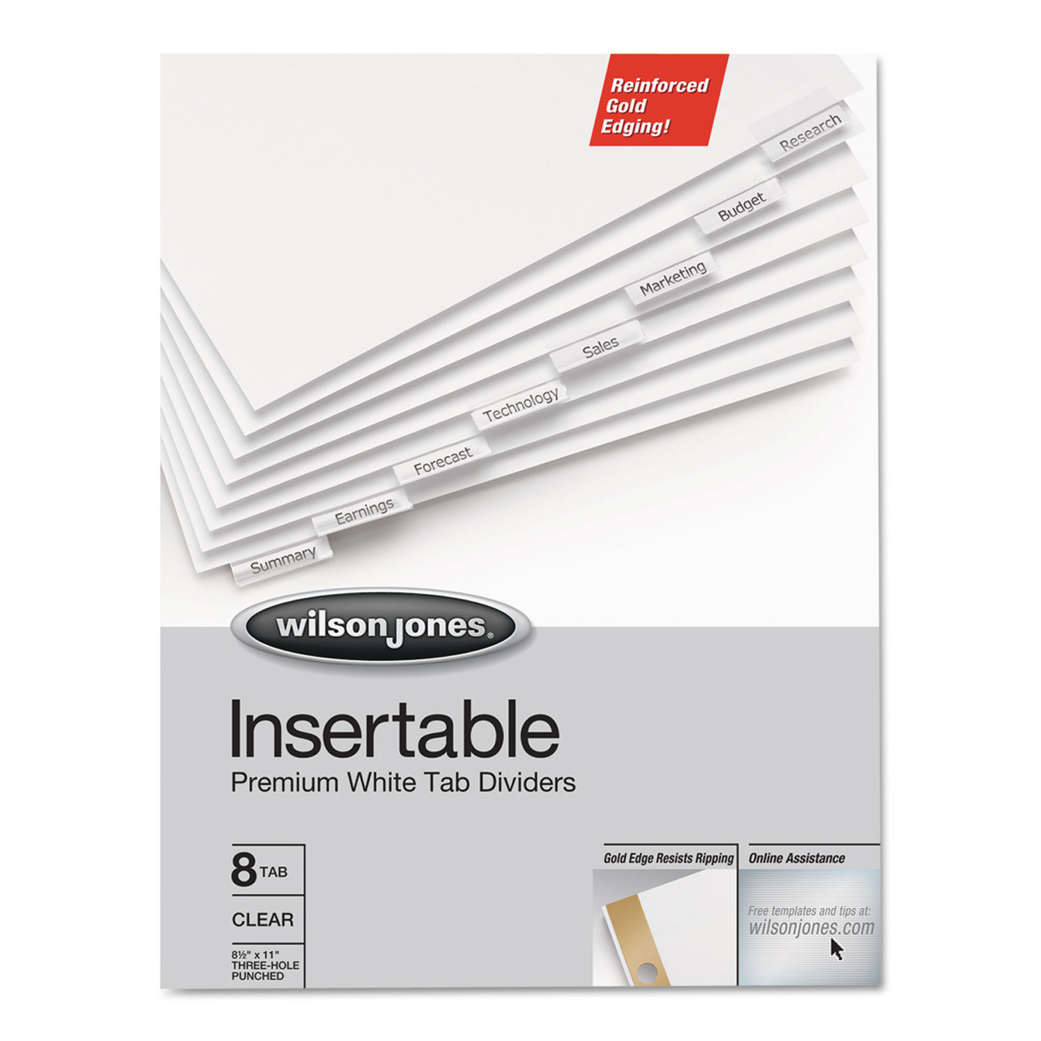 Gold Line Insertable Tab Dividers by Wilson Jonesandreg; WLJ54149