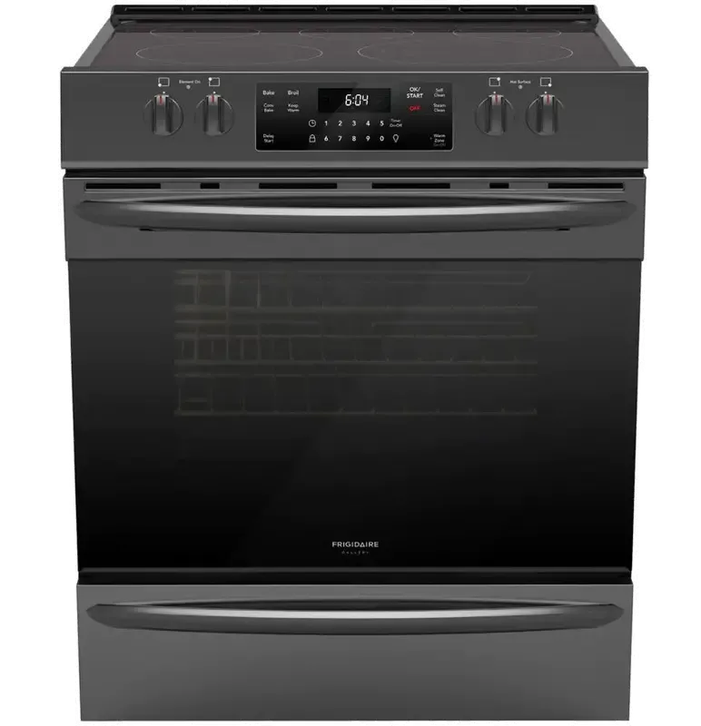 Frigidaire 30 Inch Electric Range with Air Fry - 5.4 cu. ft. Black Stainless Steel