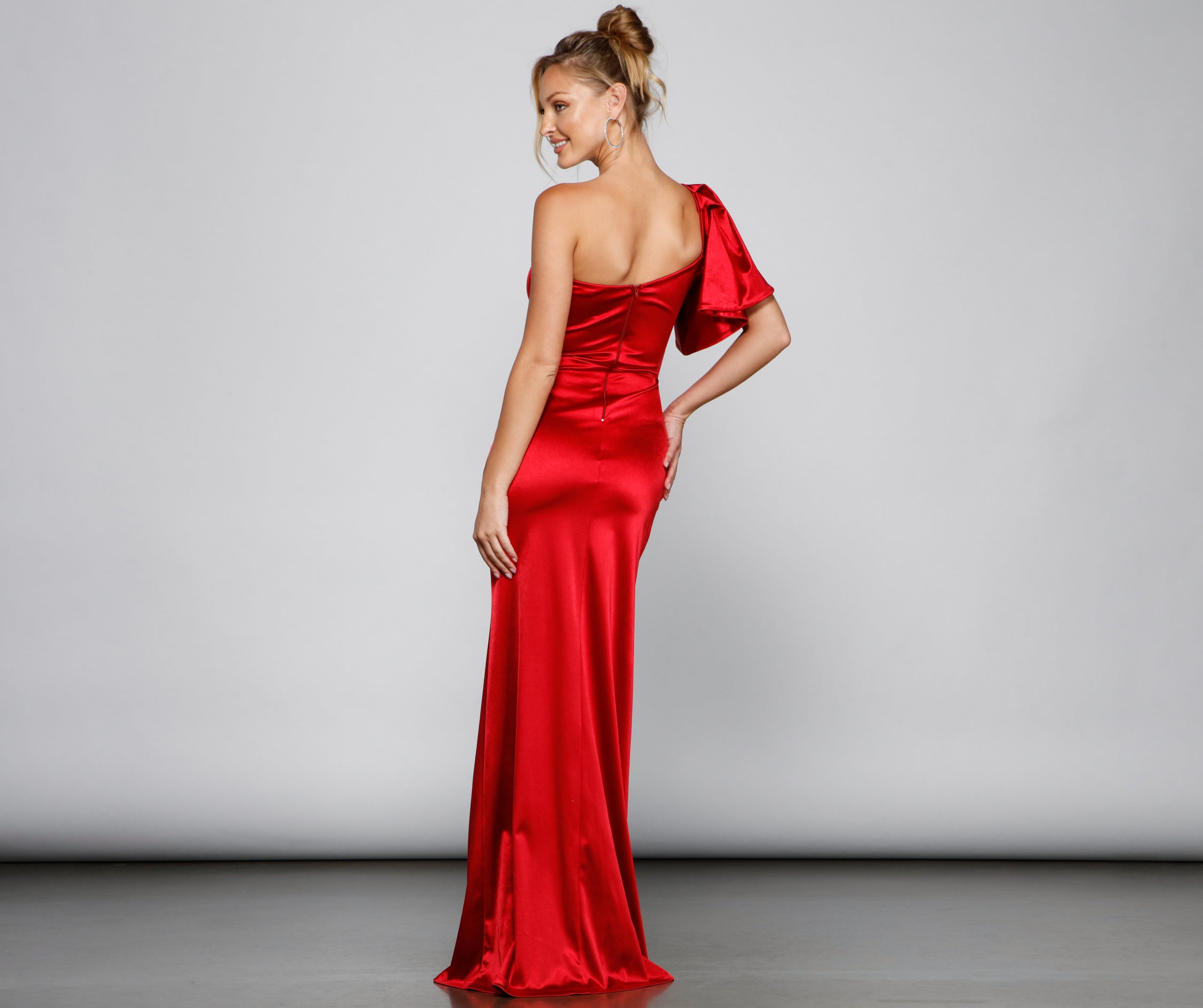 Charmaine Formal One-Shoulder Satin Dress