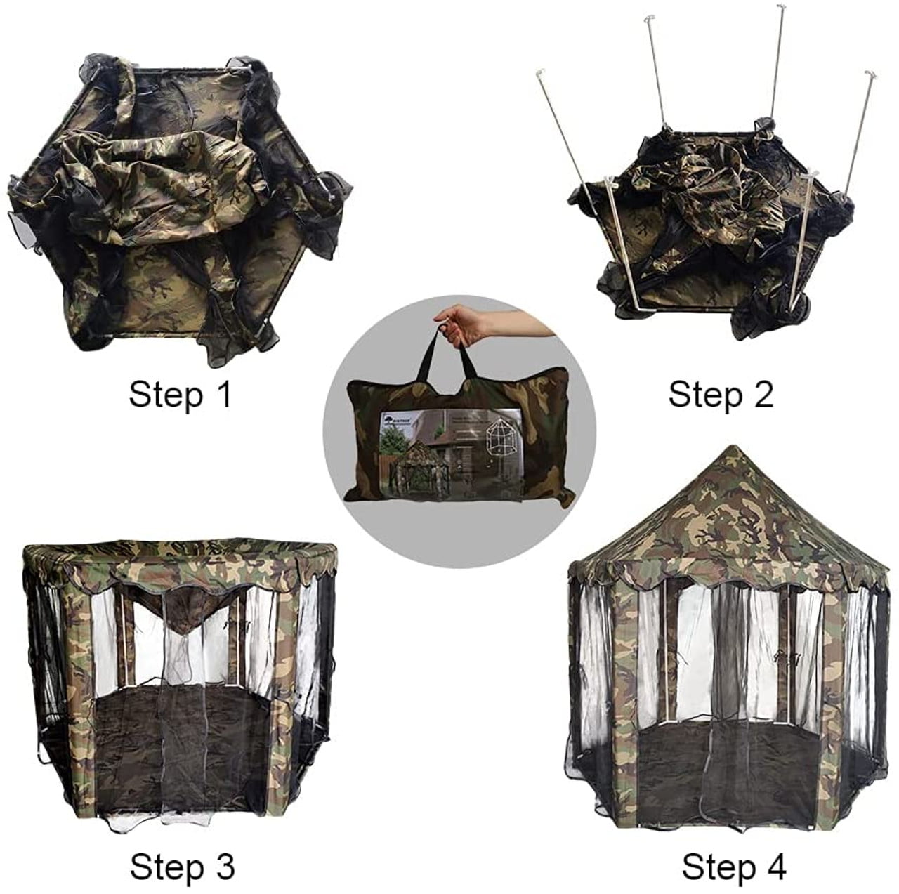 Camouflage Castle Kids Play Tent For Indoor And Outdoor