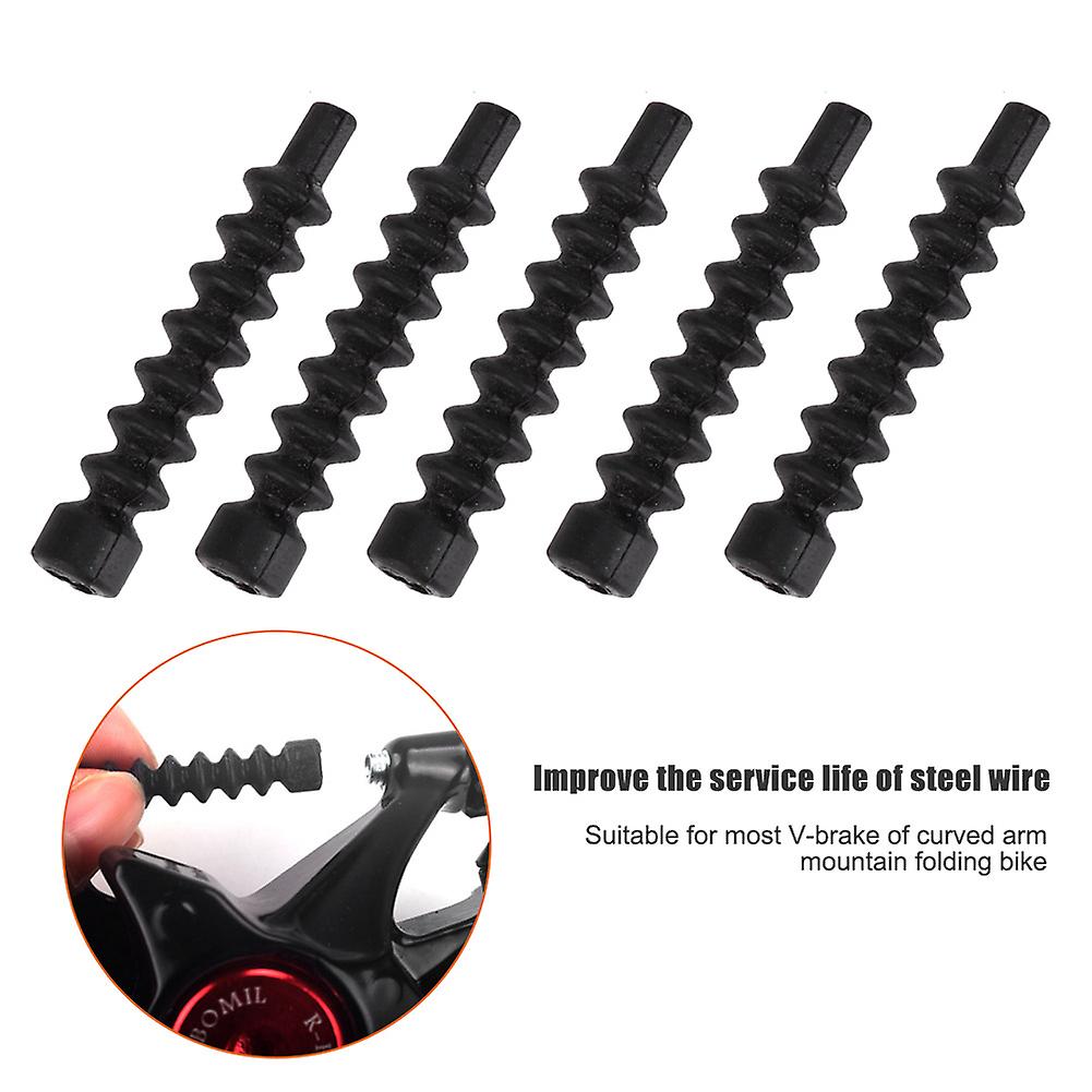 5pcs Mountain Bicycle Bike V Brake Cable Rubber Boots Protective Hose Sleeve Cover Replacement