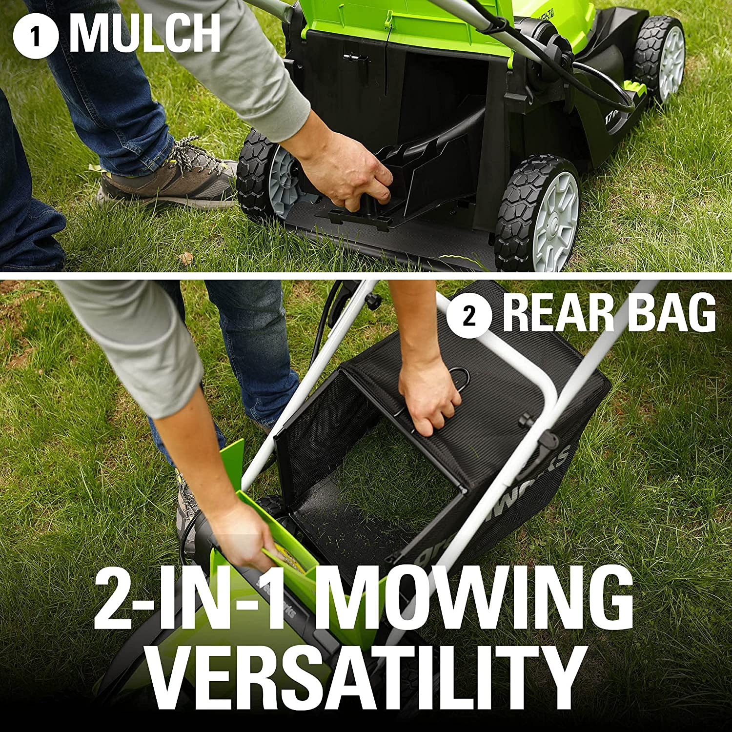 Greenworks 40V 17 inch Cordless Lawn Mower，Tool Only， MO40B01