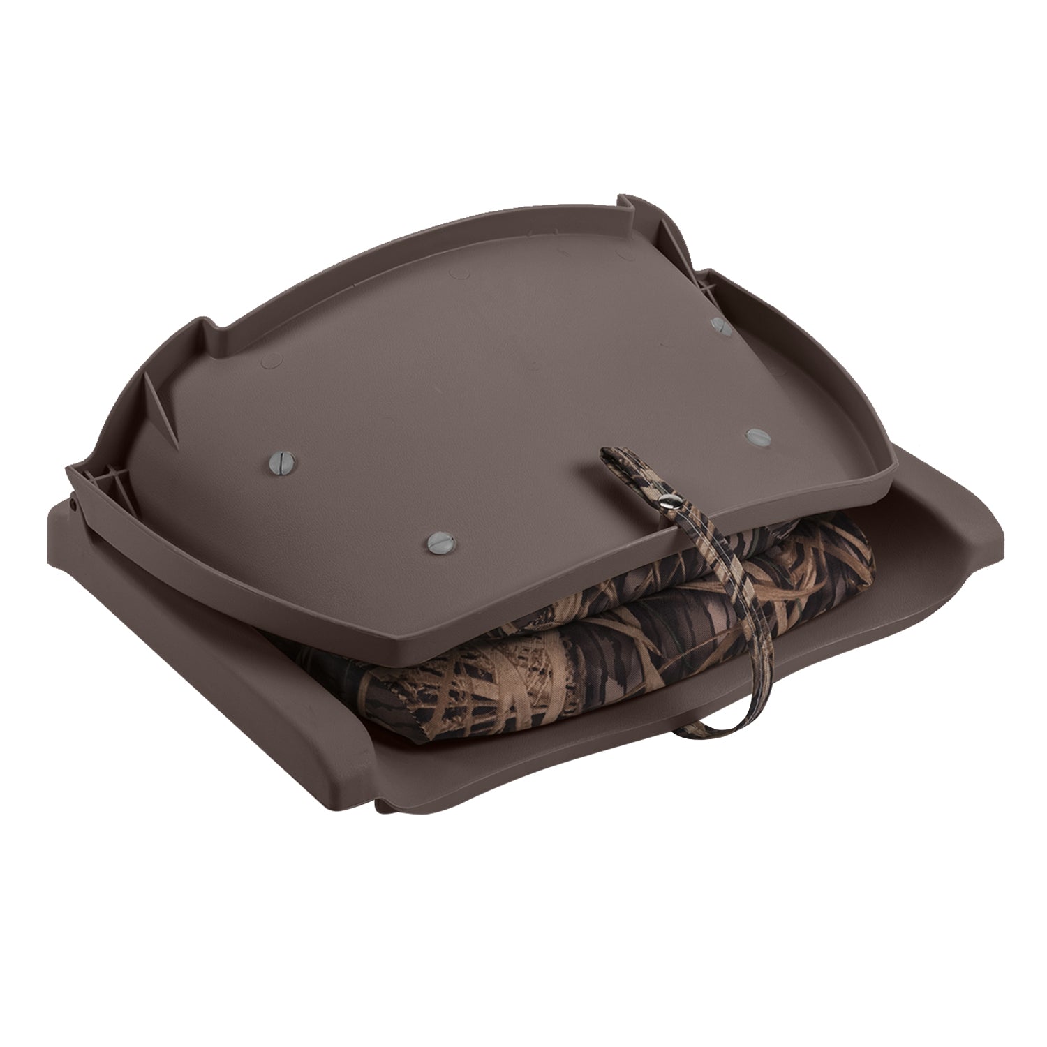 Wise 8WD139CLS-B-730 Cushioned Fold-Down， Molded Fishing Seat， Mossy Oak Original Bottomland