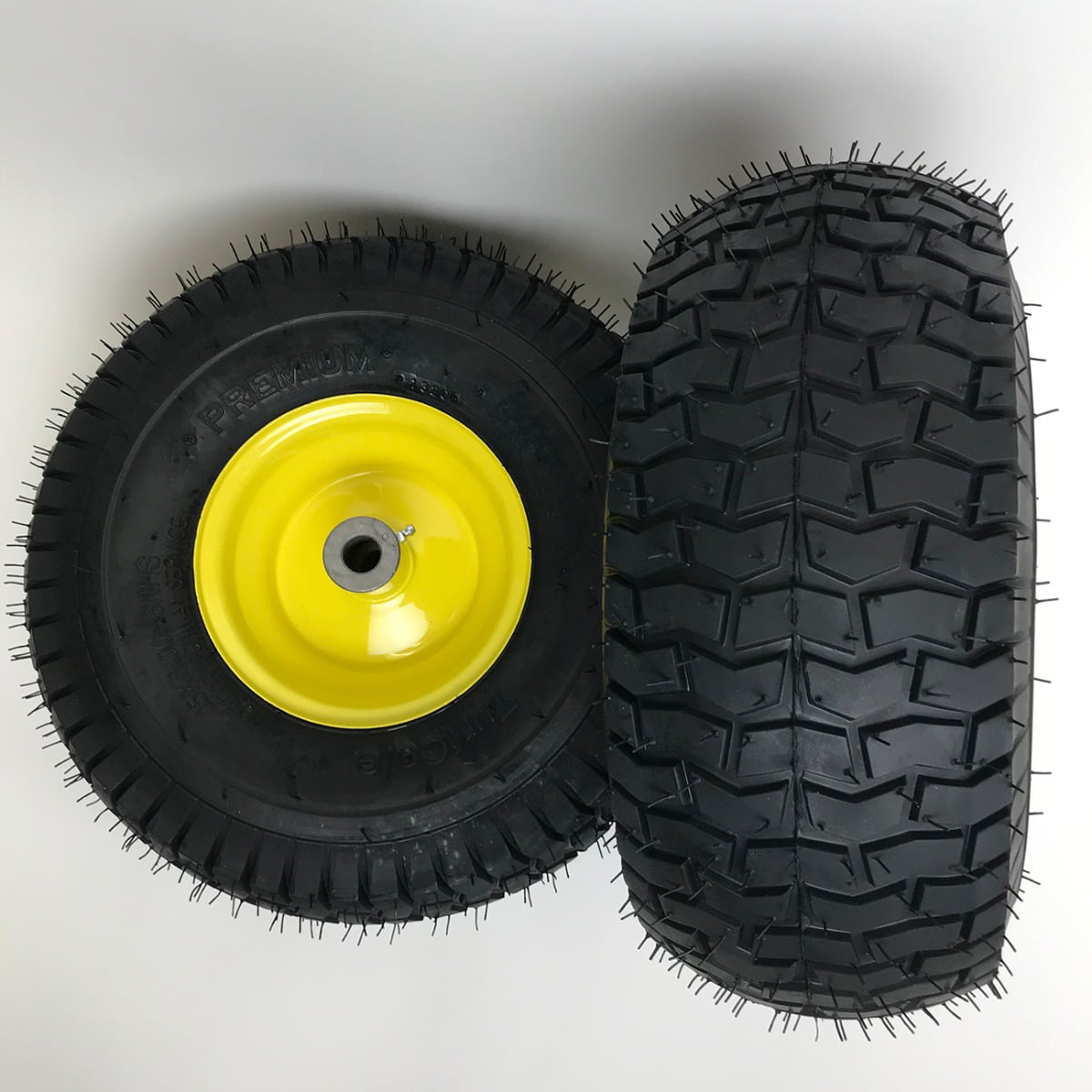 Set of 2 - 15x6.00-6 Lawn Mower Tire and Rim - Fits on 3/4 Inch Axle