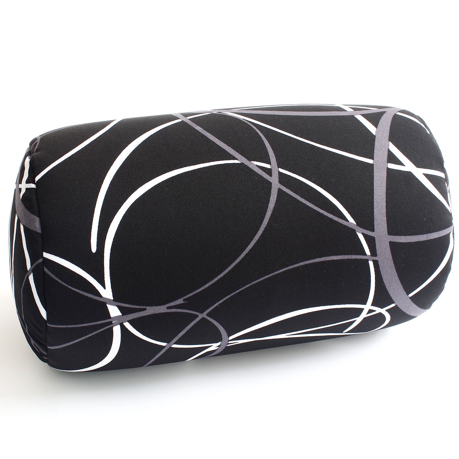 Bookishbunny Micro bead Roll Bed Chair Car Cushion Neck Head Soft Support Back Pillow Black White