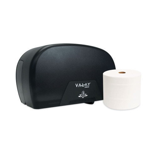 Morcon Paper Morsoft Plastic Small Core Tissue Dispenser， 5.4 x 8.51 x 13.55， Black (VT1006)