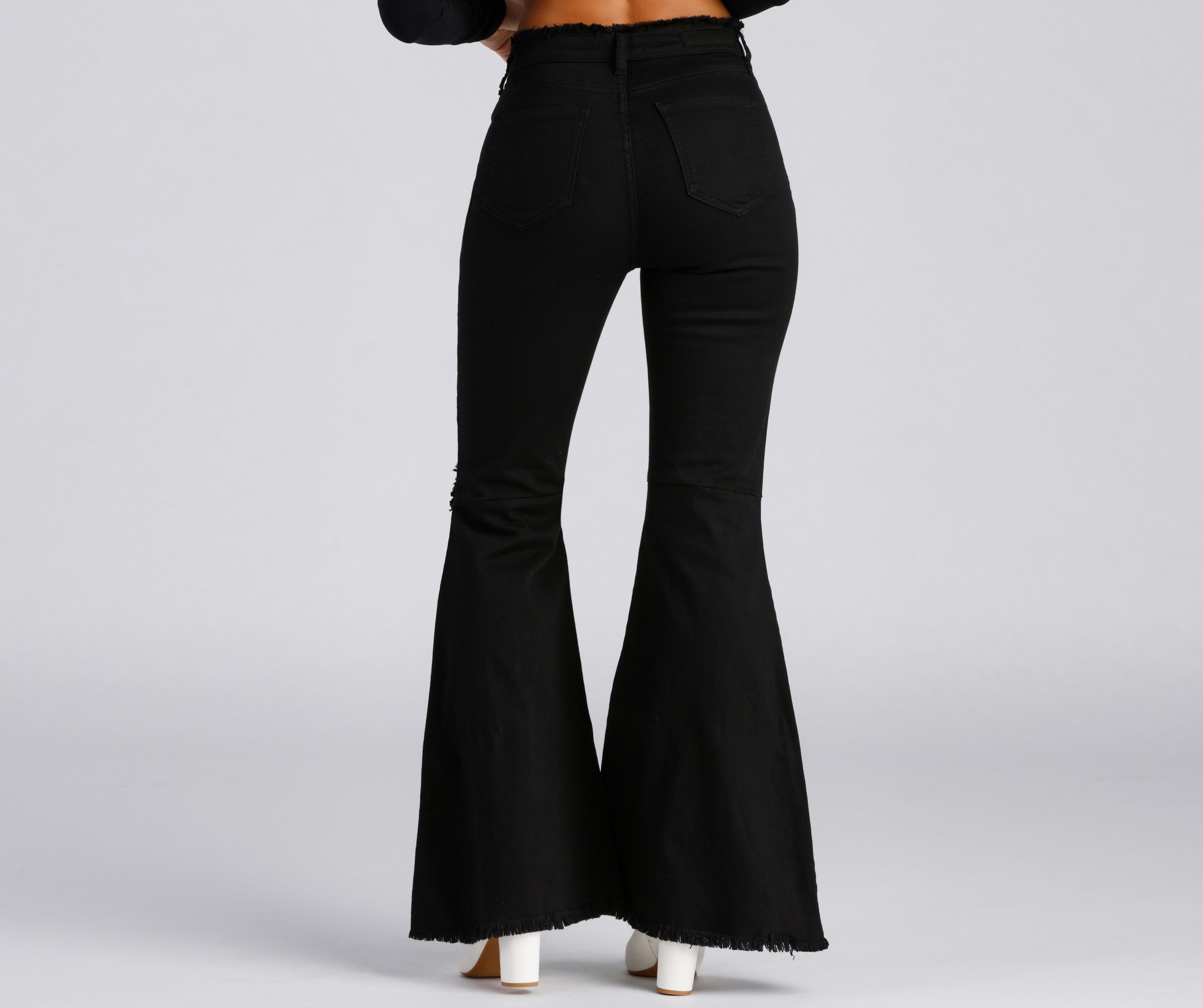 Fashion Distress High-Rise Flared Jeans