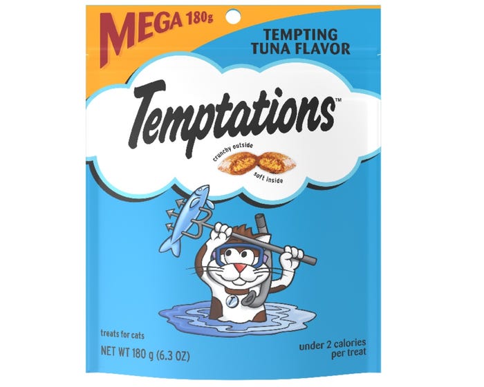 Temptations Classic Tempting Tuna Flavor Soft  Crunchy Cat Treats - 6.3 oz Pouch
