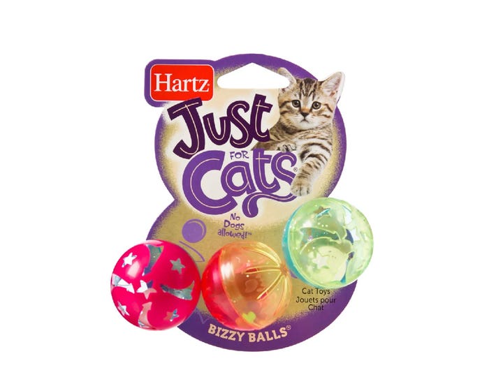 Hartz Just For Cats Bizzy Balls Cat Toy， 3ct - 3270082183