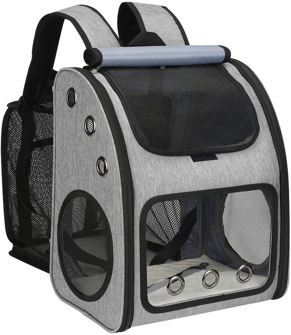Expandable Pet Carrier Backpack for Cats, Dogs and Small Animals, Portable Pet Travel Carrier, Super Ventilated Design, Airline Approved, Ideal for Traveling/Hiking /Camping