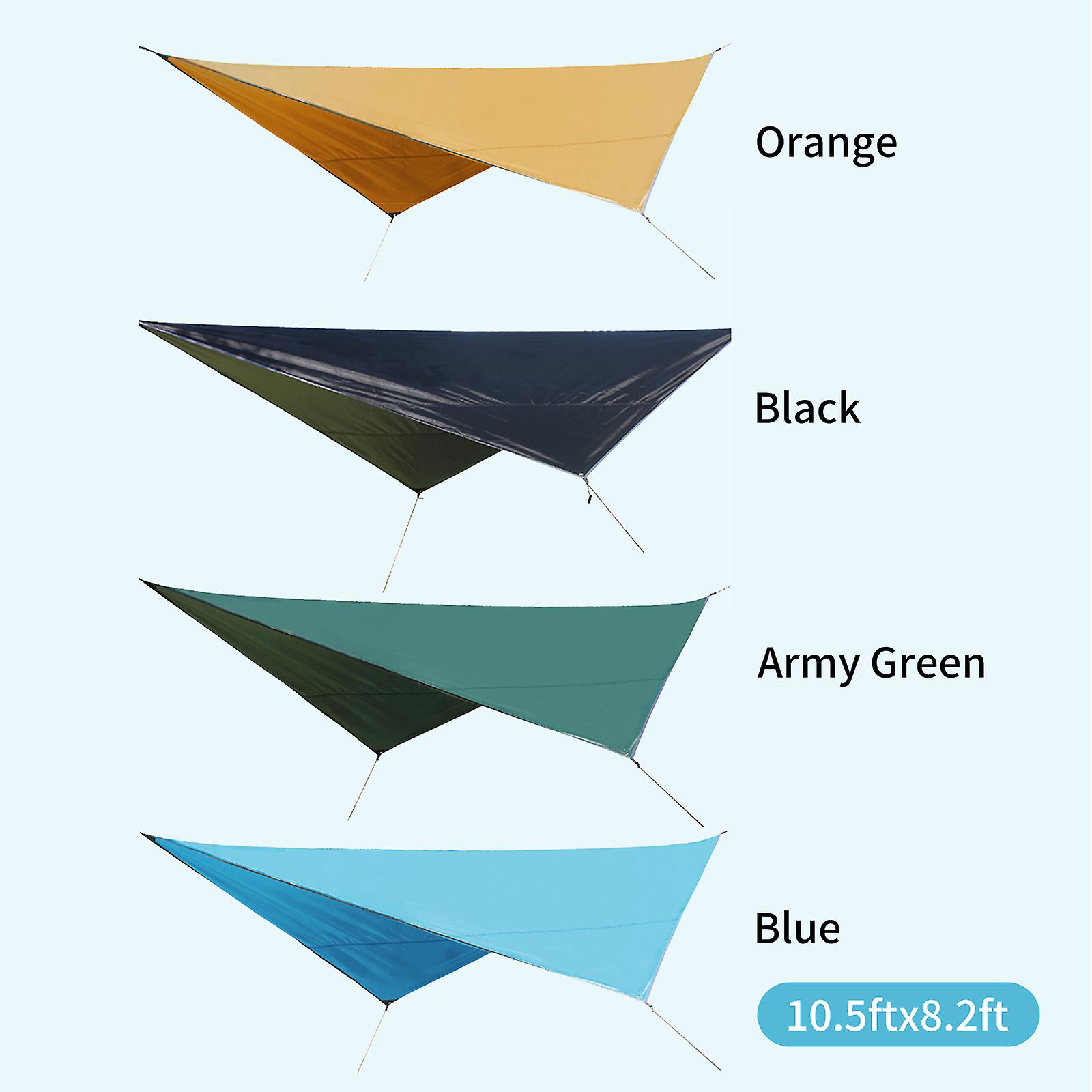 Fly Tent Tarp Sail Canopy Waterproof Rain Fly Sun Shade Uv Resistant Camping Shelter With Pegs Rope Storage Bag For Outdoor Patio Garden Backyard Acti