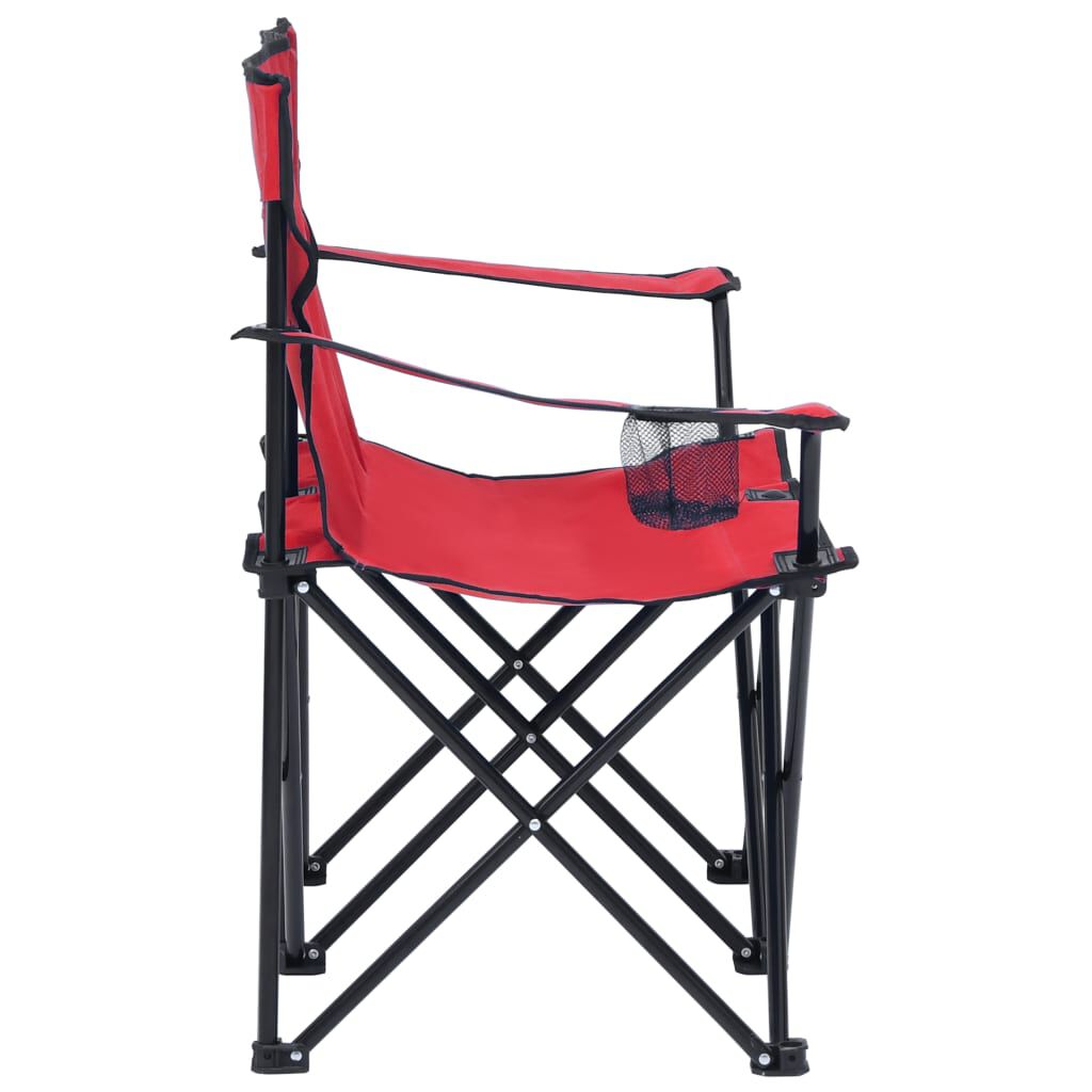 vidaXL 2 Seater Foldable Camping Chair Steel and Fabric Red