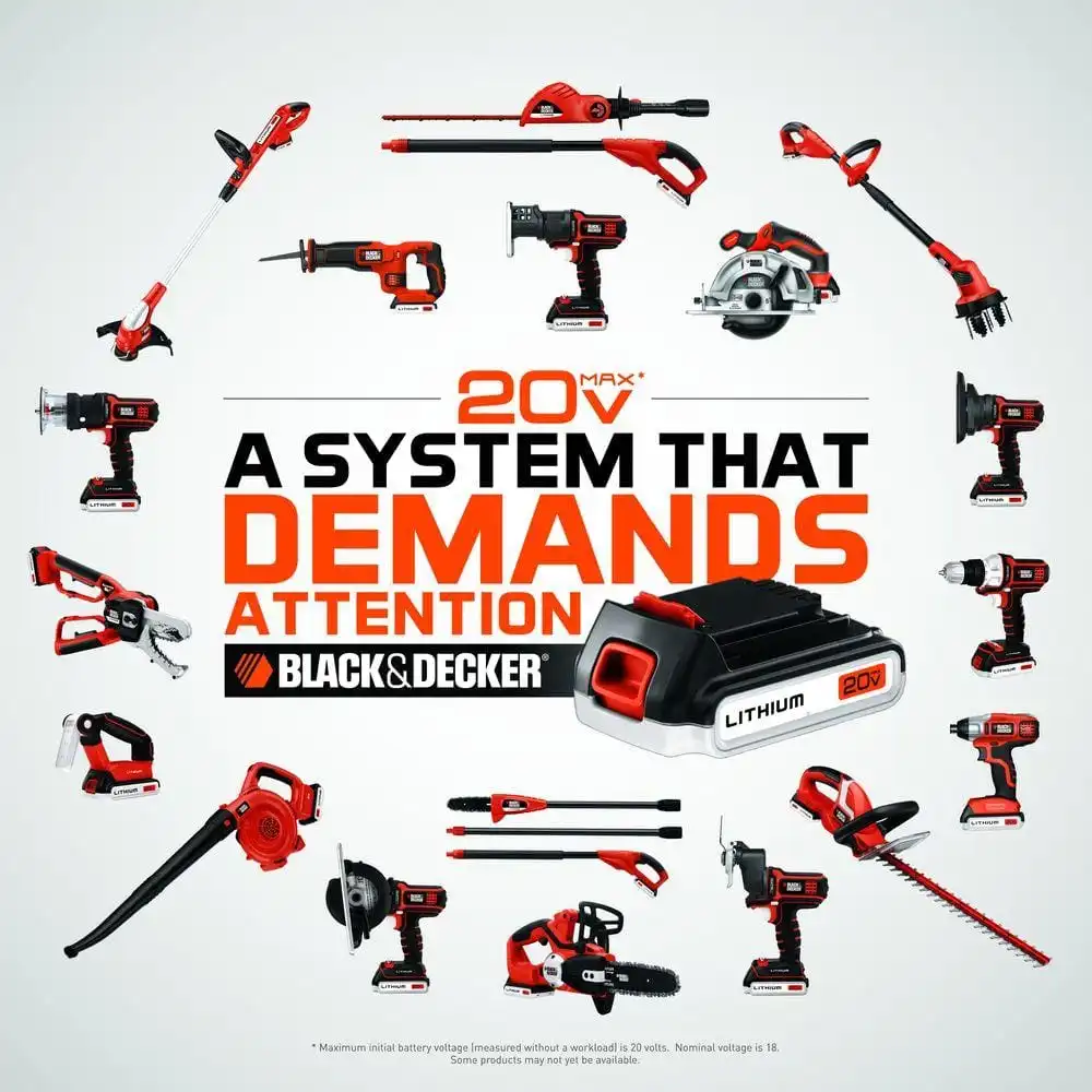BLACK+DECKER 20V MAX Cordless Battery Powered Pole Hedge Trimmer Kit with (1) 1.5Ah Battery & Charger LPHT120