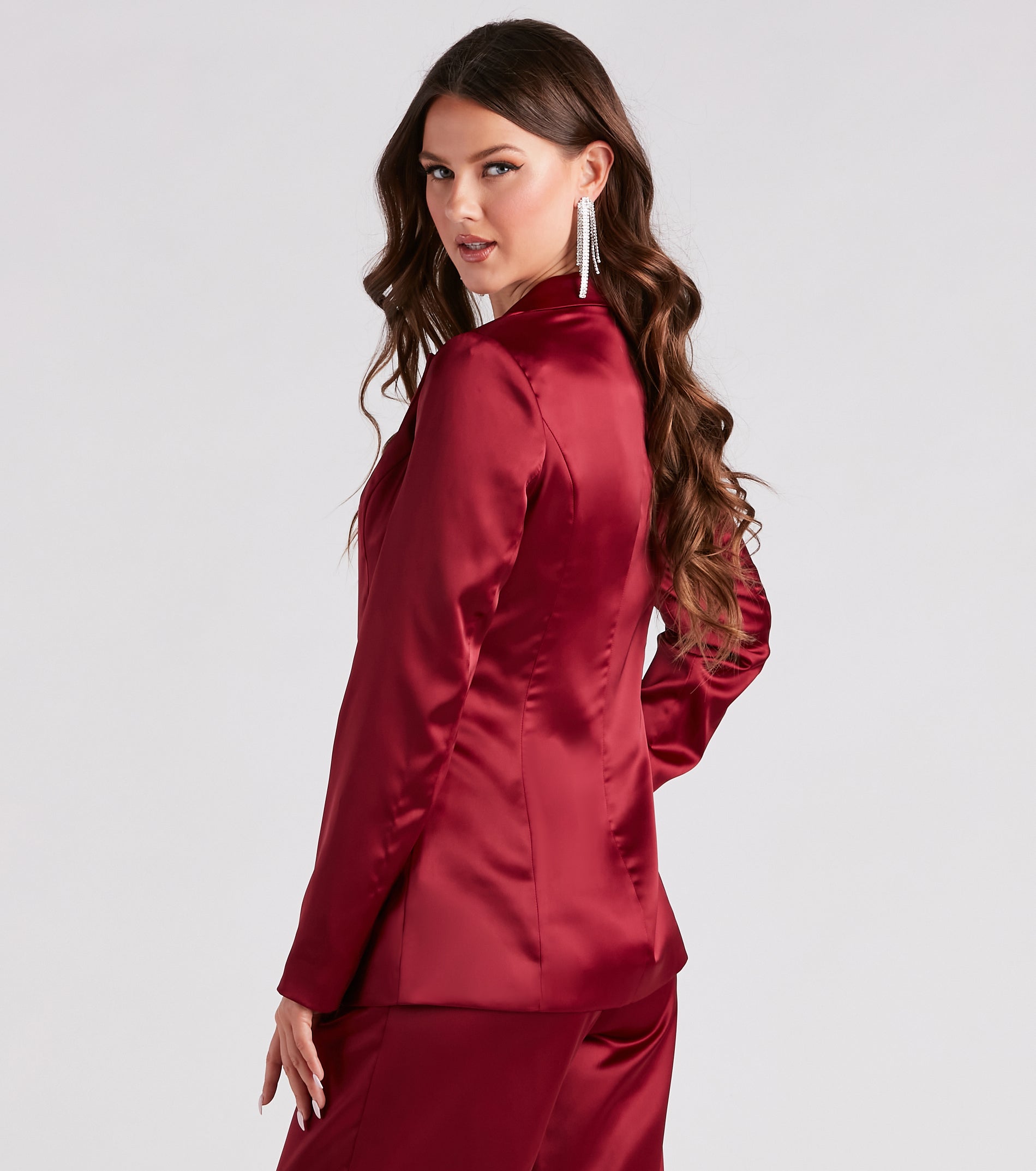 Elevated Details Sleek Satin Blazer