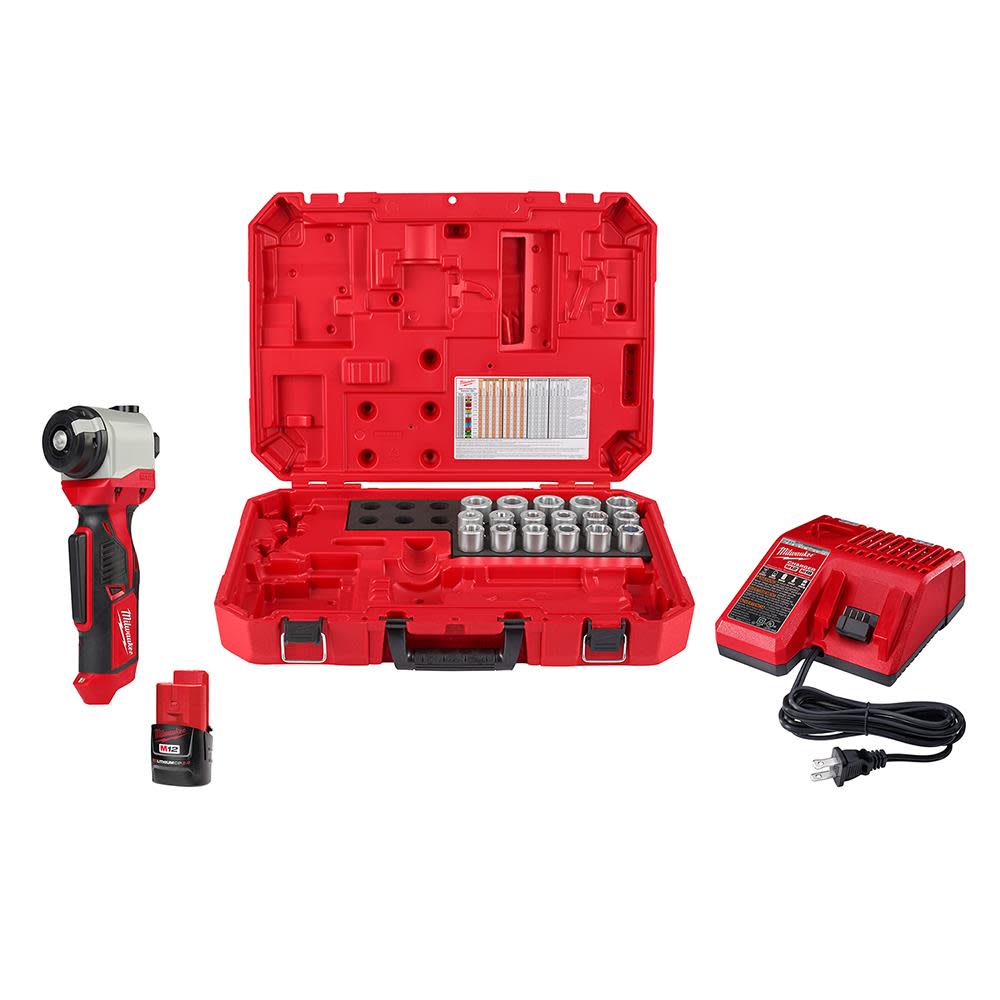 Milwaukee M12闁?Cable Stripper Kit with 17 Cu THHN / XHHW Bushings