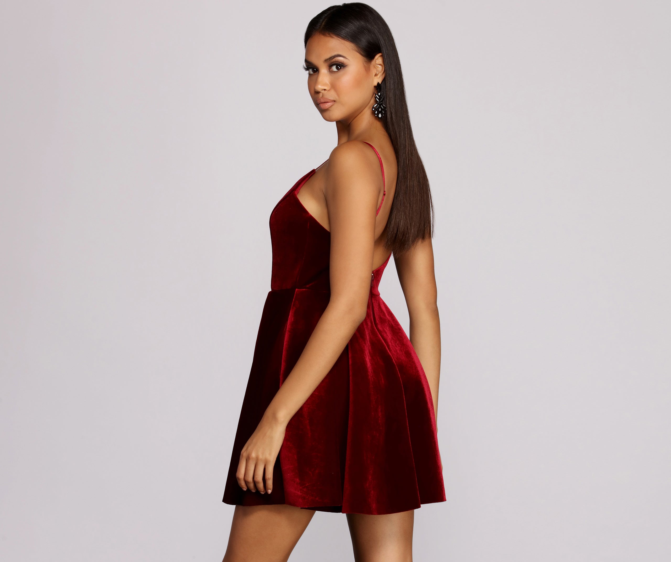 Lily Bonded Velvet Mini Dress