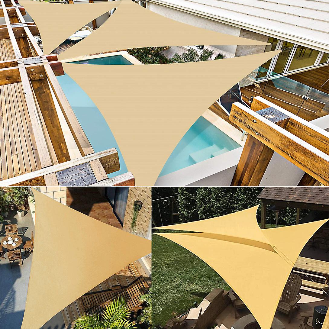 Born Pretty Sand Yellow Triangle Sunshade Outdoor Sun Shelter Waterproof Awnings Protection Canopy Garden Patio Pool Shade Sail
