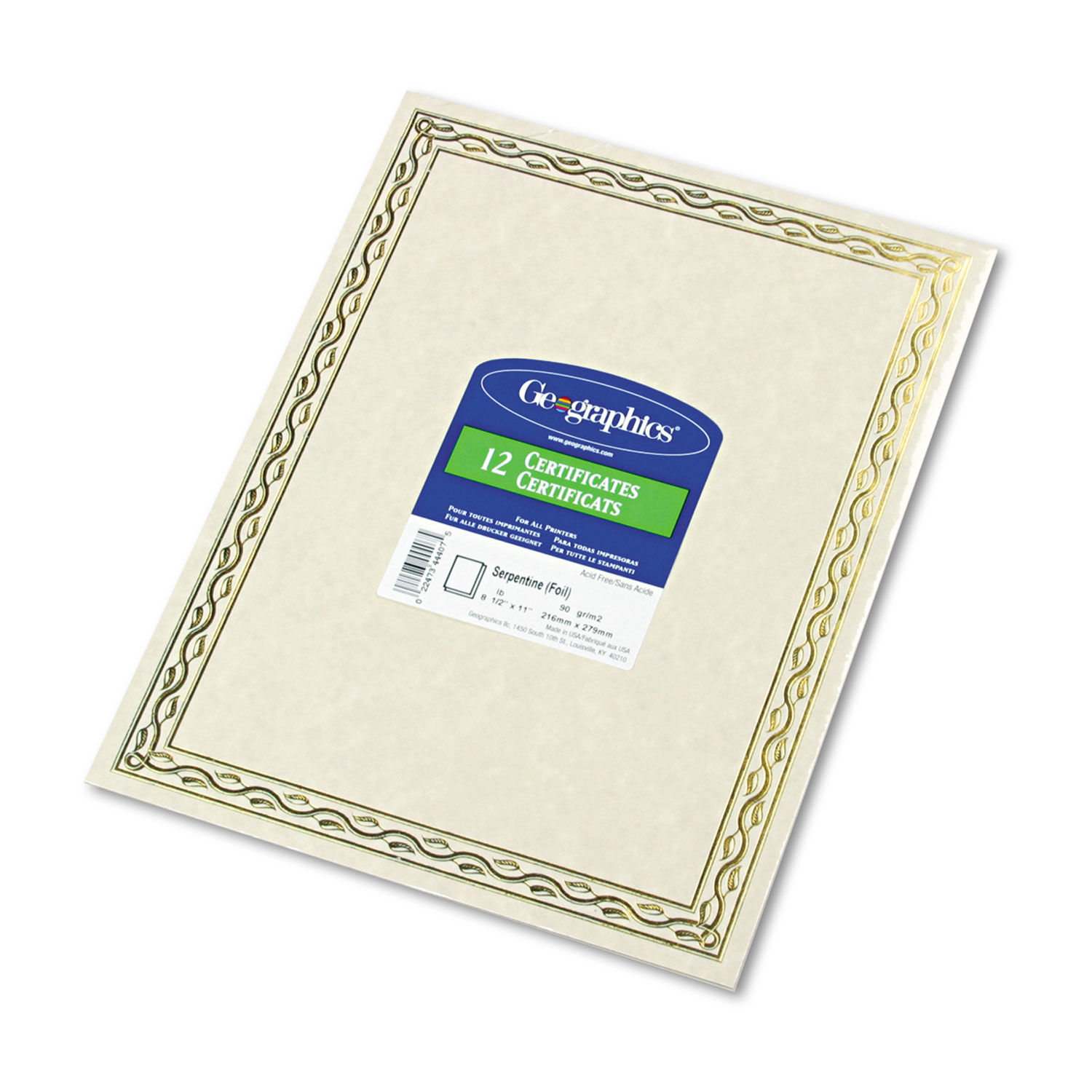Foil Stamped Award Certificates by Geographicsandreg; GEO44407