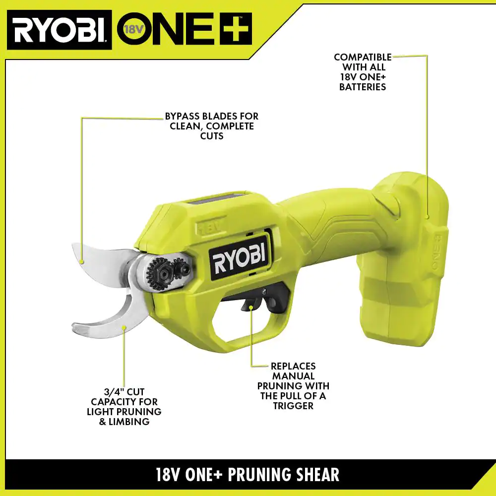 RYOBI P2504BTLVNM ONE+ 18V Cordless Pruner (Tool Only)