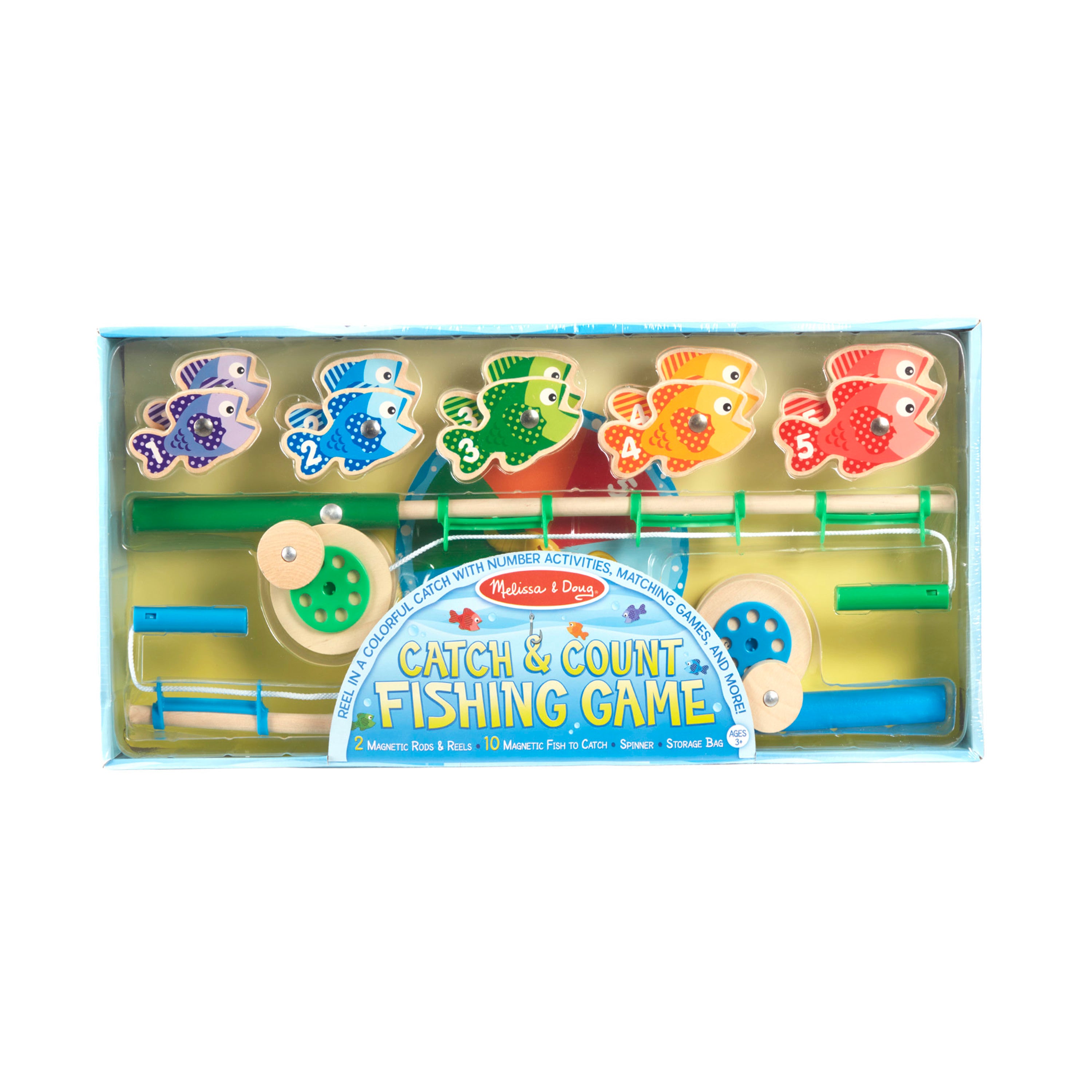 Melissa and Doug Catch and Count Wooden Fishing Game With 2 Magnetic Rods