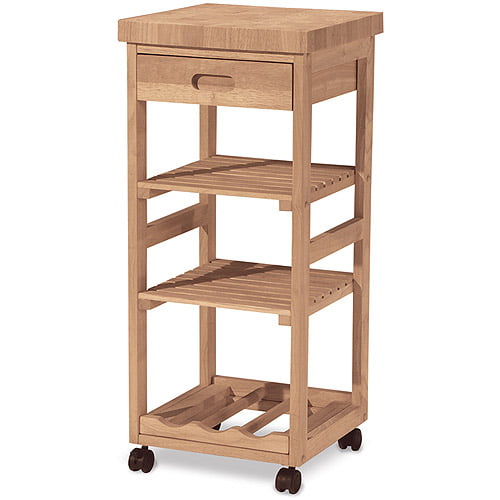 International Concepts Unfinished Kitchen Cart Trolley