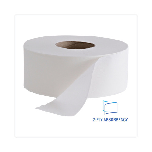 Boardwalk Jumbo Roll Bathroom Tissue， Septic Safe， 2-Ply， White， 3.4