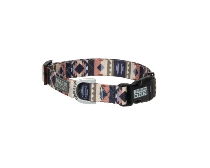 Terrain D.O.G.® Premium Patterned Snap-n-Go Adjustable Dog Collar， Trekking West， Small - 07095-40-259