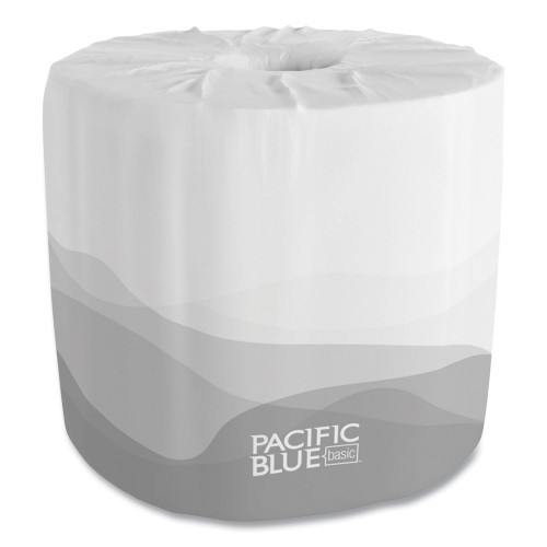 Pacific Blue Basic Bathroom Tissue， Septic Safe， 1-Ply， White， 1，210 Sheets/Roll， 80 Rolls/Carton (1458001)