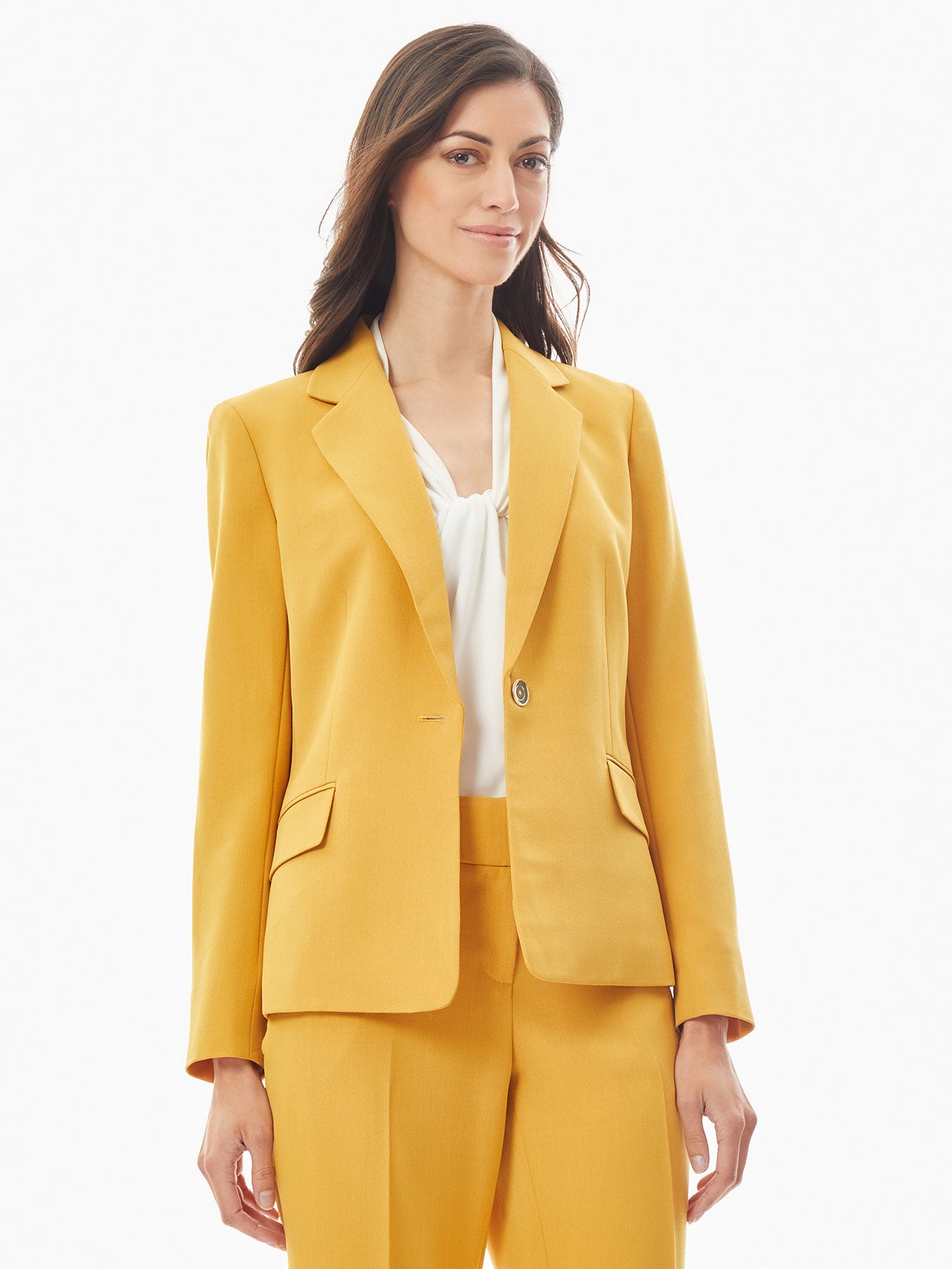 Stretch Notched Collar Crepe Jacket
