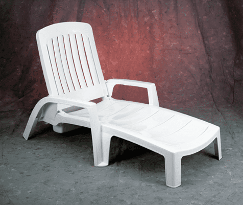 Miami Club Resin Chaise Lounge, White