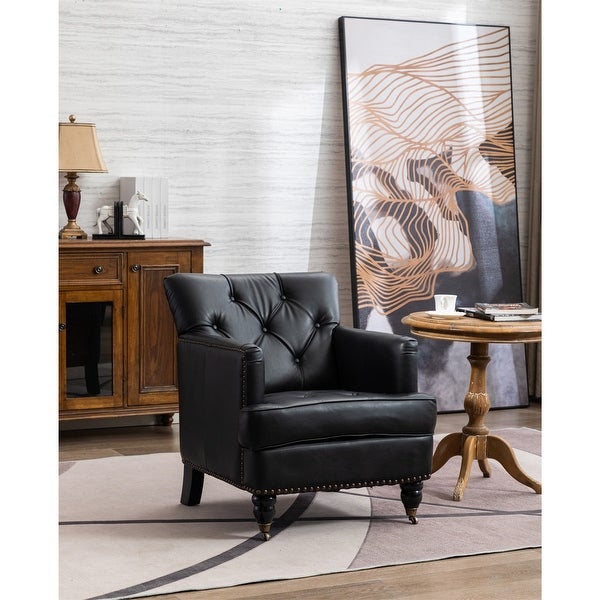 PU Leather Club Chair， Single Sofa Chair for Living Room