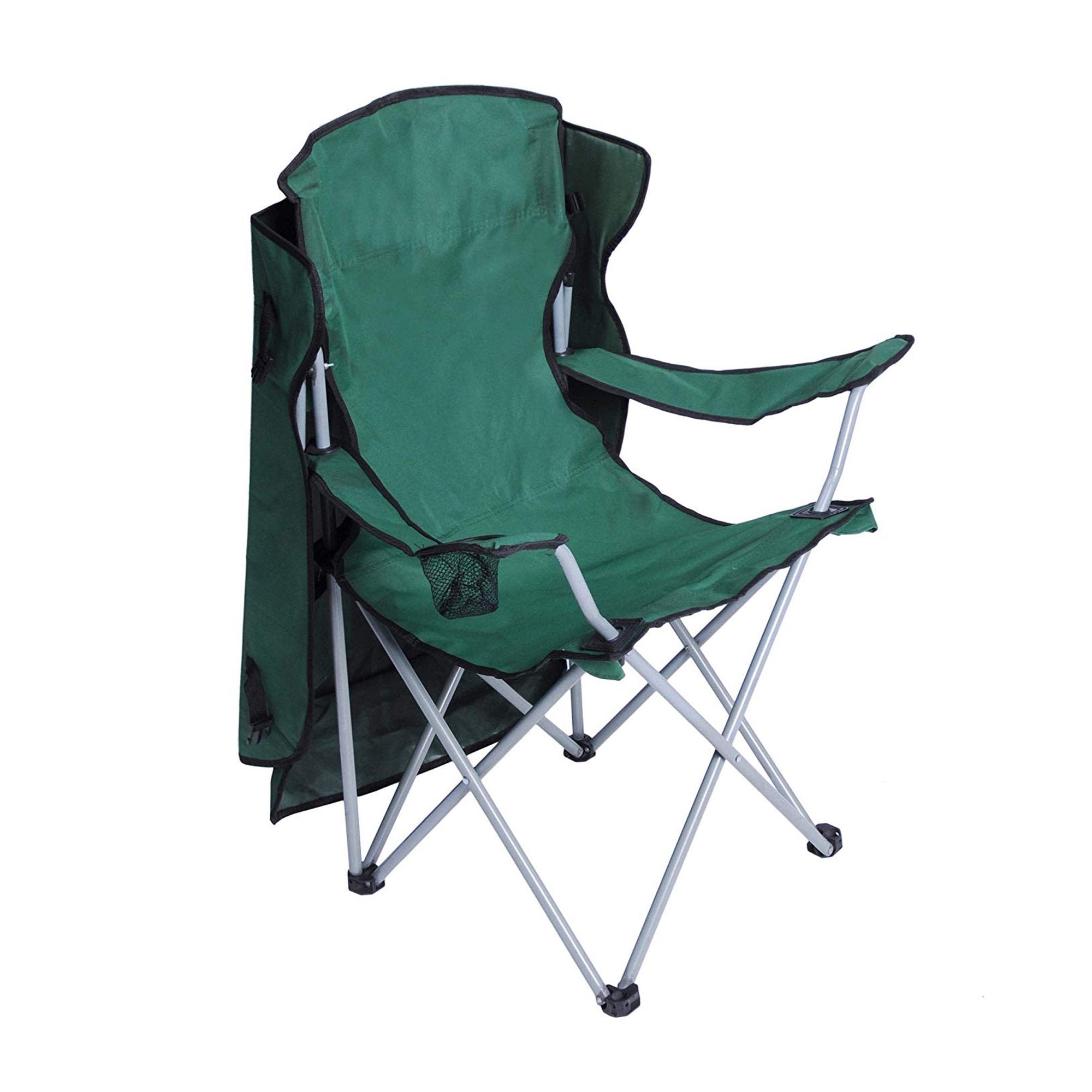 KARMAS PRODUCT Canopy Camping Fishing Beach Chair Folding Durable Sunscreen Outdoor Patio Lawn Seat with Cup Holder， Green