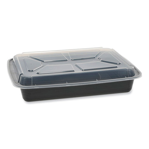 Pactiv Newspring VERSAtainer Microwavable Containers | Rectangular， 58 oz， 8.5 x 11.5 x 2.5， Black