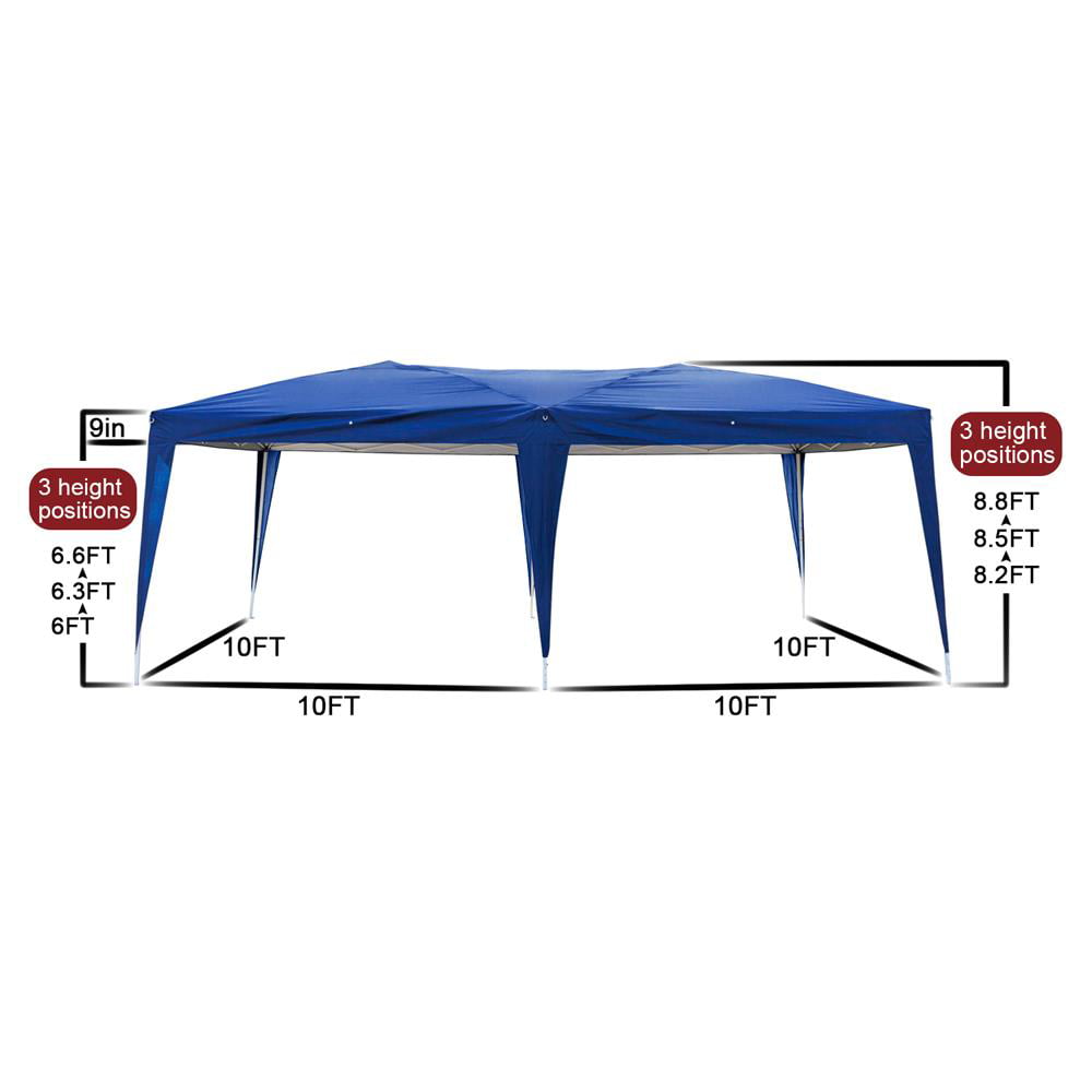 UBesGoo 10x20' Pop Up Canopy Party Tent Outdoor Folding Patio Shade Blue