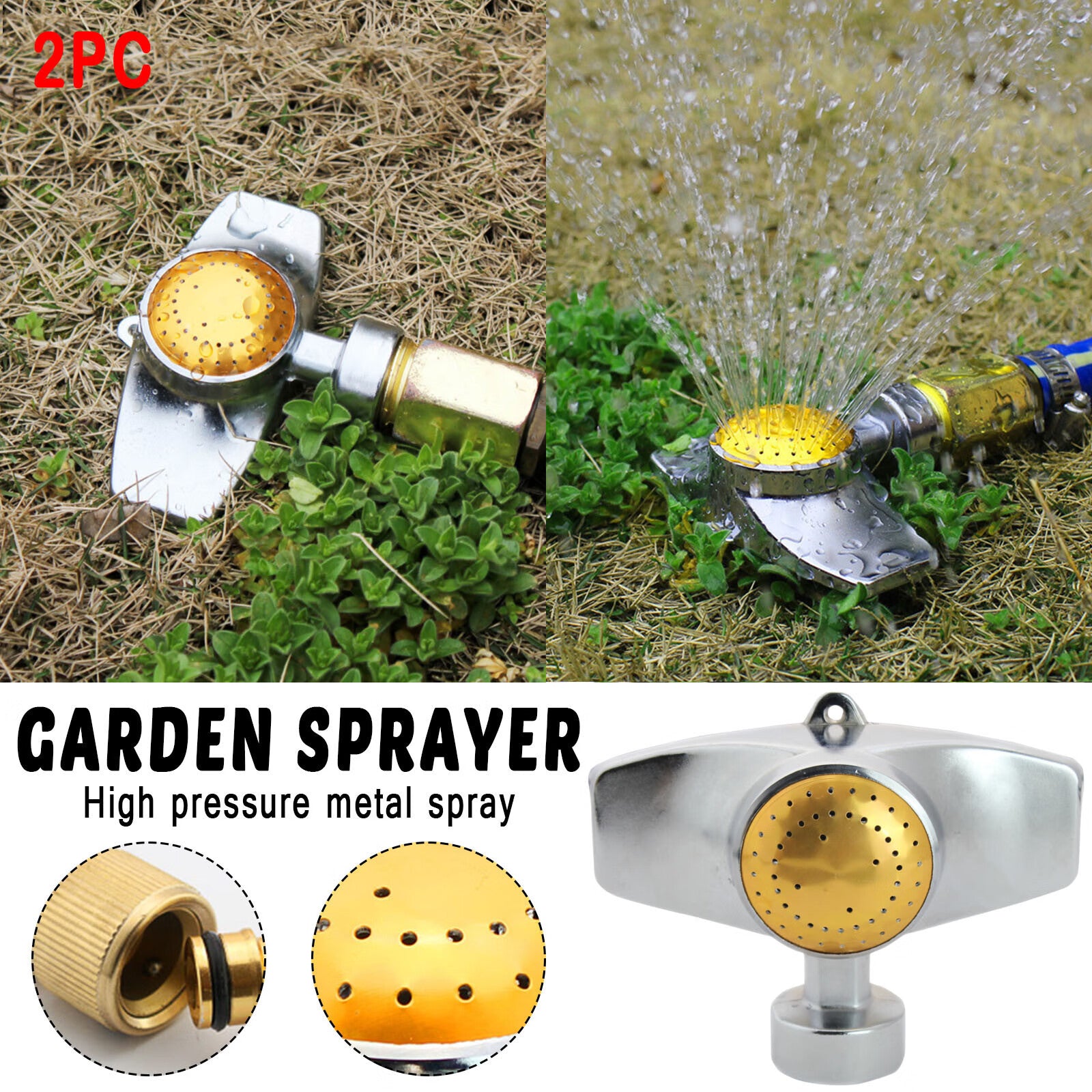 BMForward Irrigation Watering 360- Sprinkler Sprinkler Garden 2PC Automatic Patio & Garden