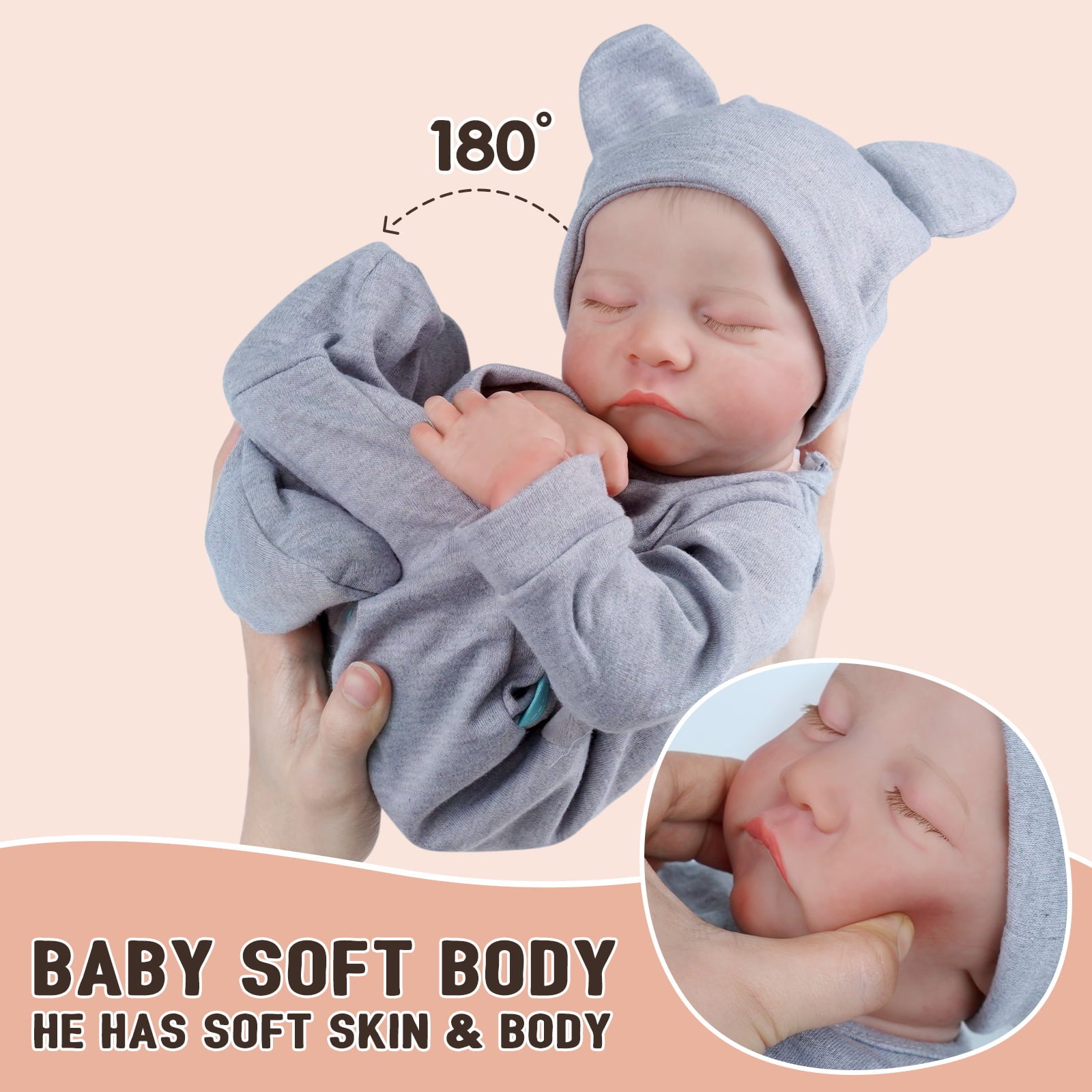 JIZHI Reborn Baby Dolls Realistic Baby Doll with Soft Body Gift for Children 3+