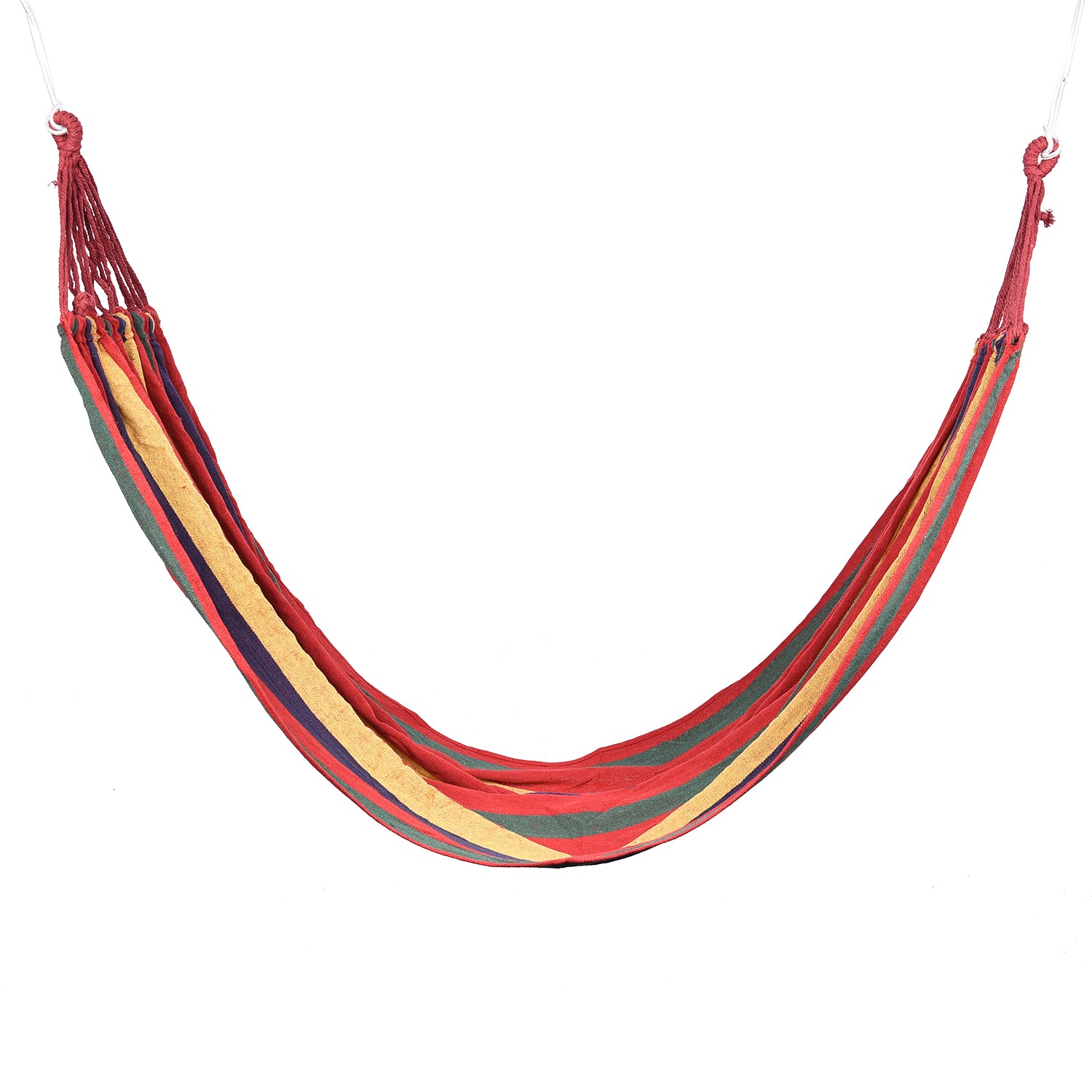 Shop LC Indoor Outdoor Colorful Striped Canvas Camping Hammock Red Hold Up to 100 Kg